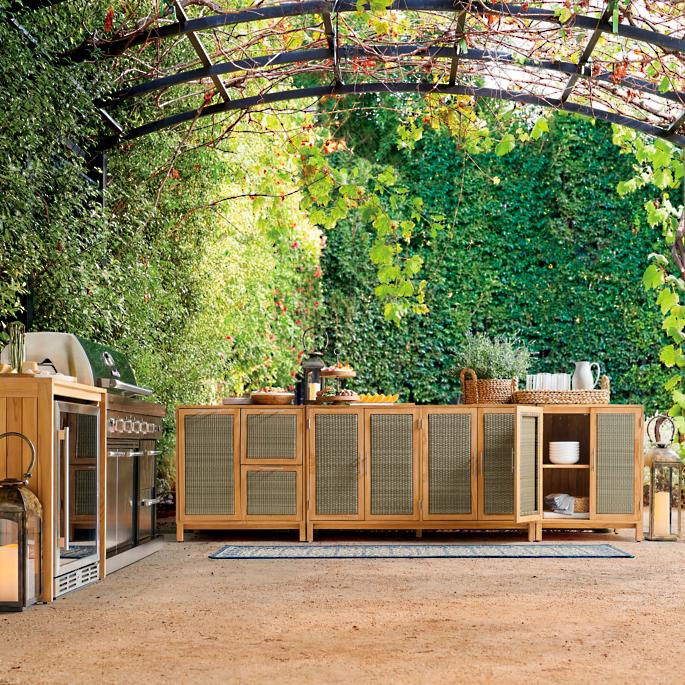 Isola Outdoor Kitchen Collection in Natural Teak